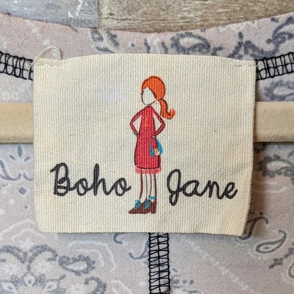 Boho Jane Pink Boho With Black Stitching Dolman Sleeve Top - Picture 7 of 14